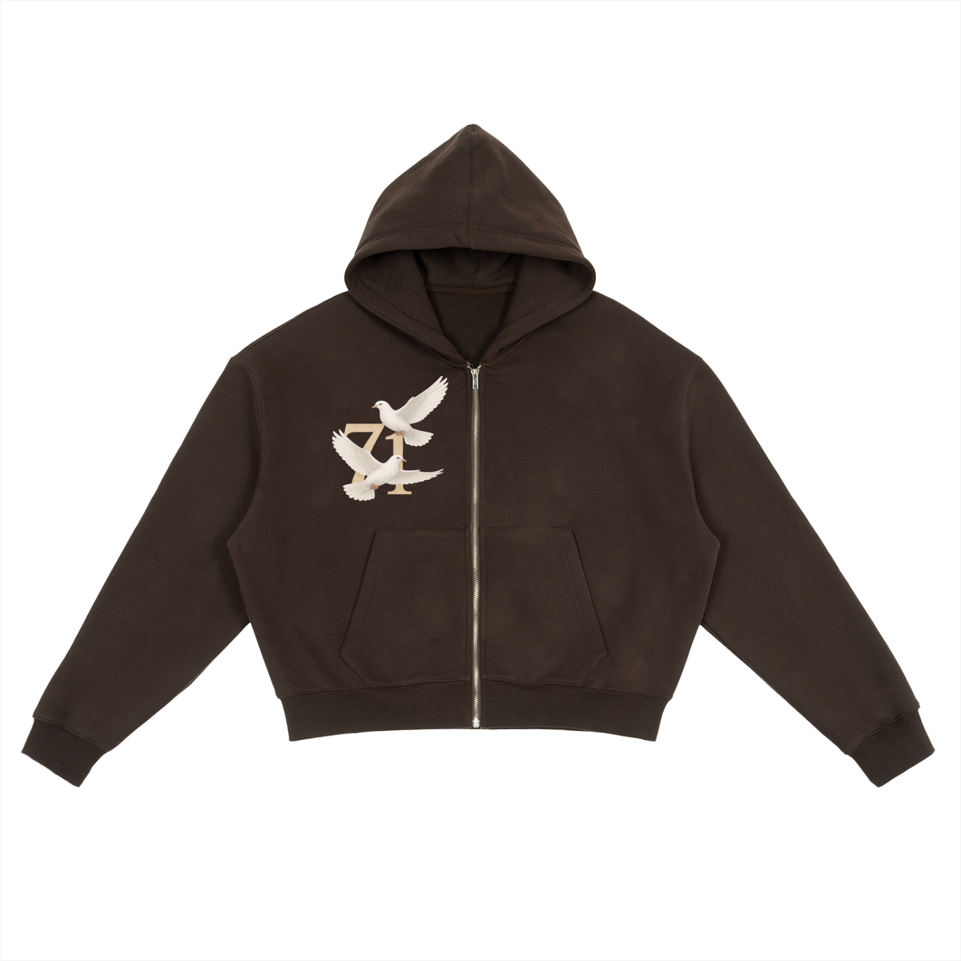 71 Fleece Zip-Up Boxy Hoodie
