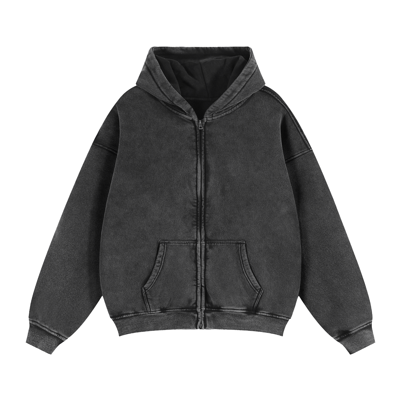 71 Zip-Through Boxy Fleece Hoodie