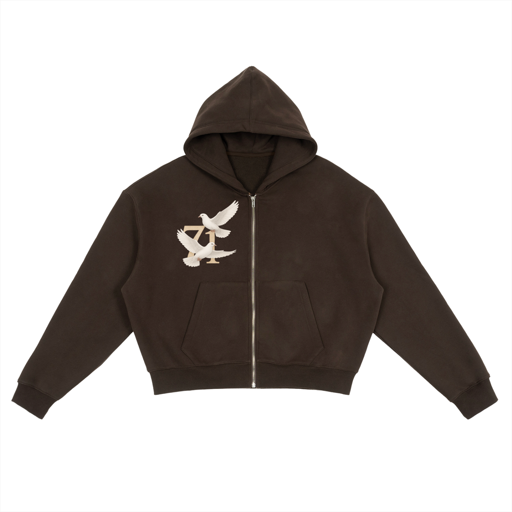 71 Fleece Zip-Up Boxy Hoodie