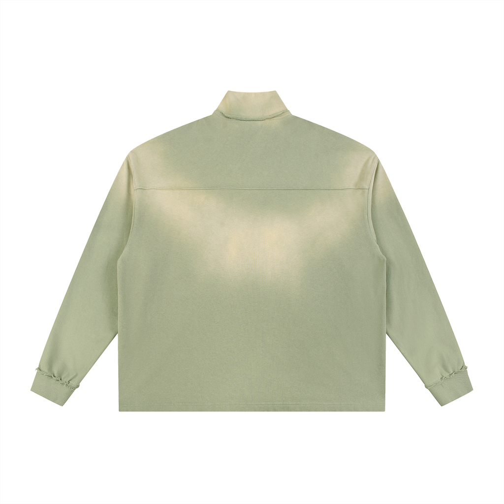 71 Sun Fade Raw Edge Quarter-Zip Sweatshirt