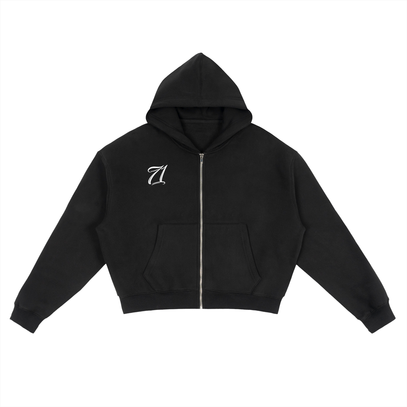 Star 71 Zip-Up Boxy Hoodie