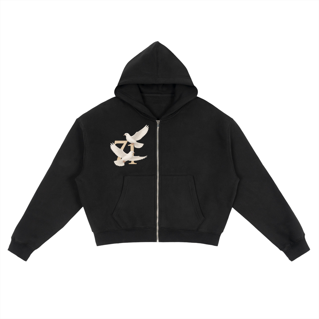 71 Fleece Zip-Up Boxy Hoodie