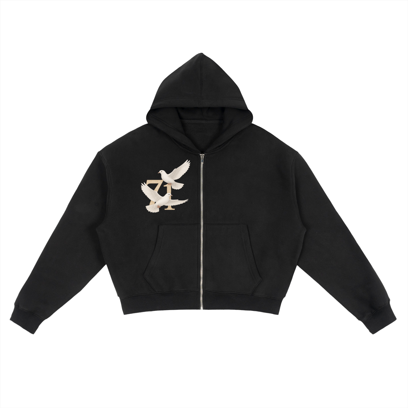 71 Fleece Zip-Up Boxy Hoodie
