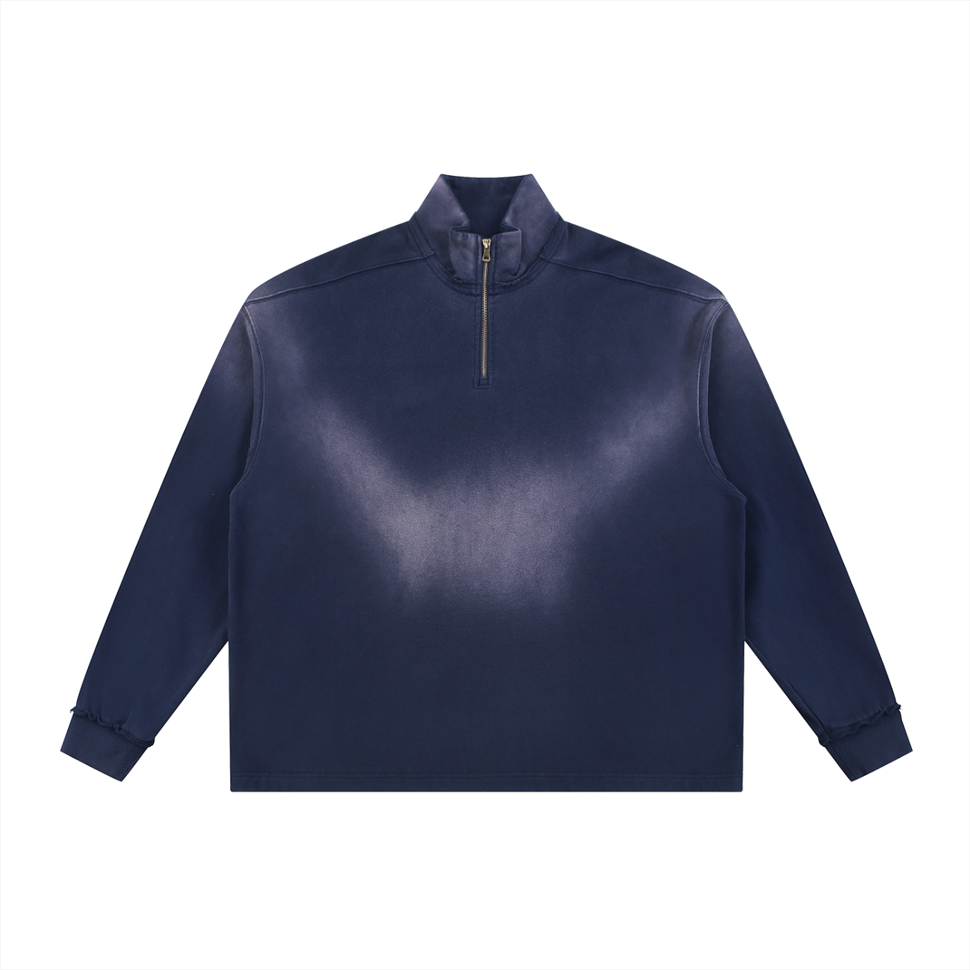 71 Sun Fade Raw Edge Quarter-Zip Sweatshirt