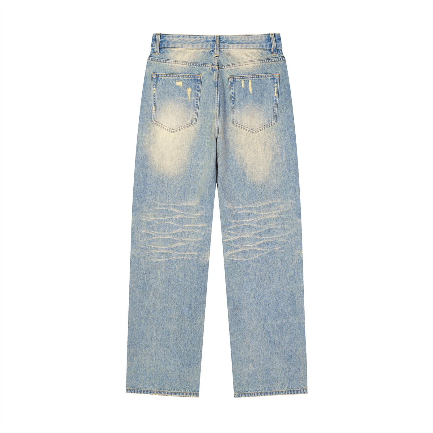 71 Sun Fade Raw Hem Denim Jeans