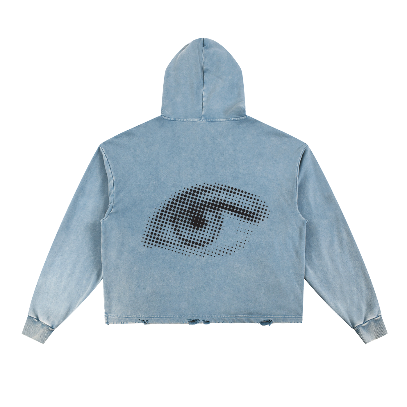 Vintage Washed Frayed-Hem Hoodie