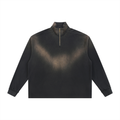 71 Sun Fade Raw Edge Quarter-Zip Sweatshirt