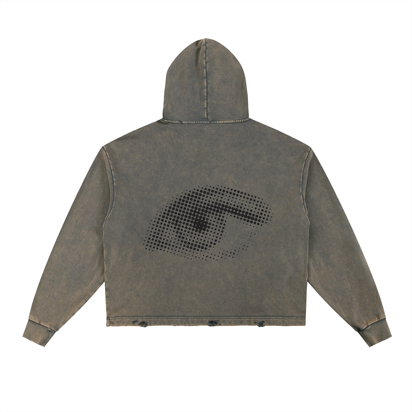 Vintage Washed Frayed-Hem Hoodie