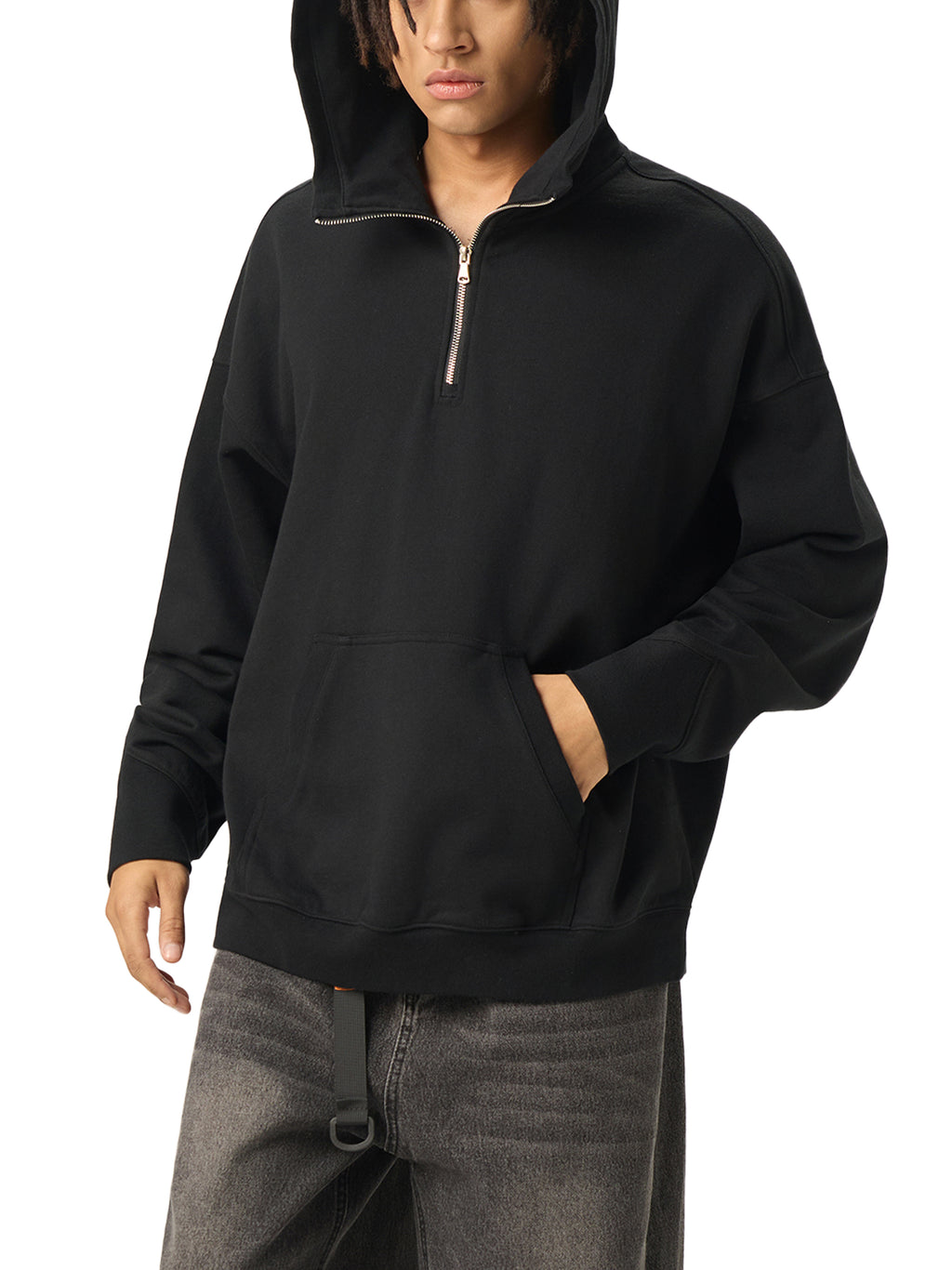 71 Big Hood Half-Zip Fleece Hoodie
