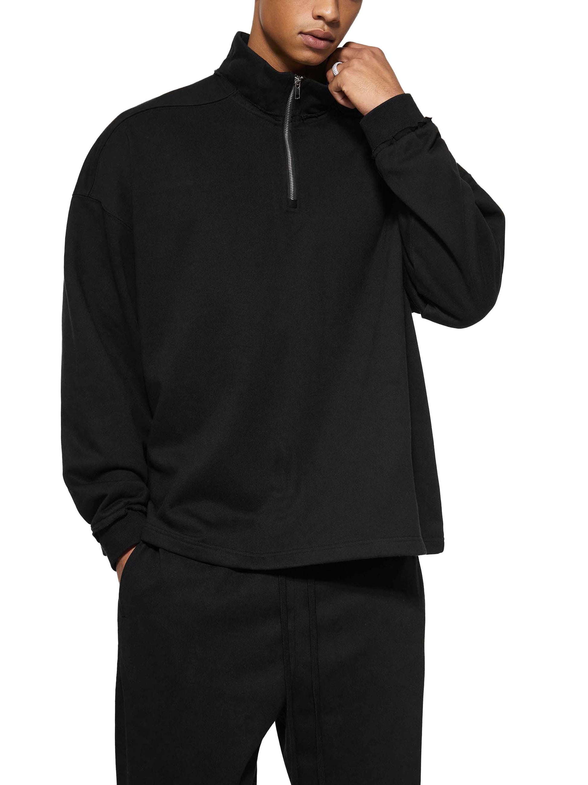 71 Quarter Zip Rolled Edge Fleece Sweatshirt